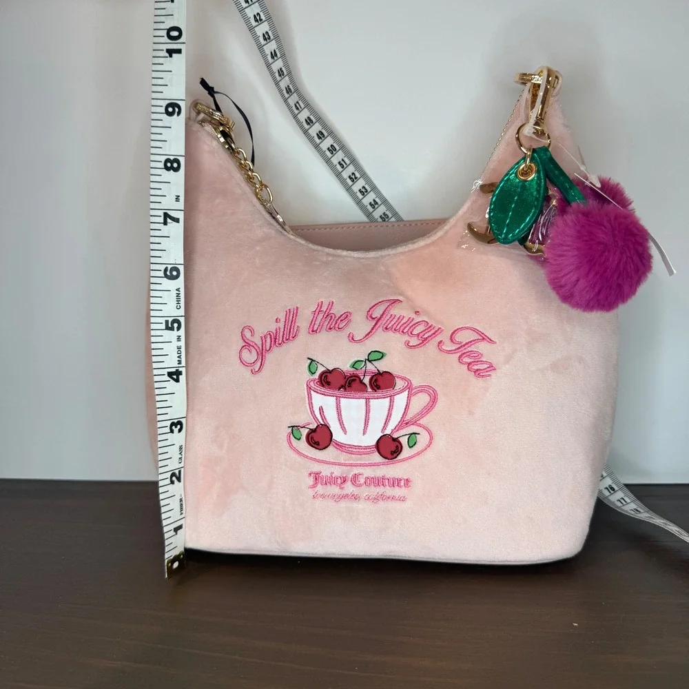 Juicy Couture Sweet‎ Tea Party Hobo Bag Spill the Juicy Tea Pink Clay NWT